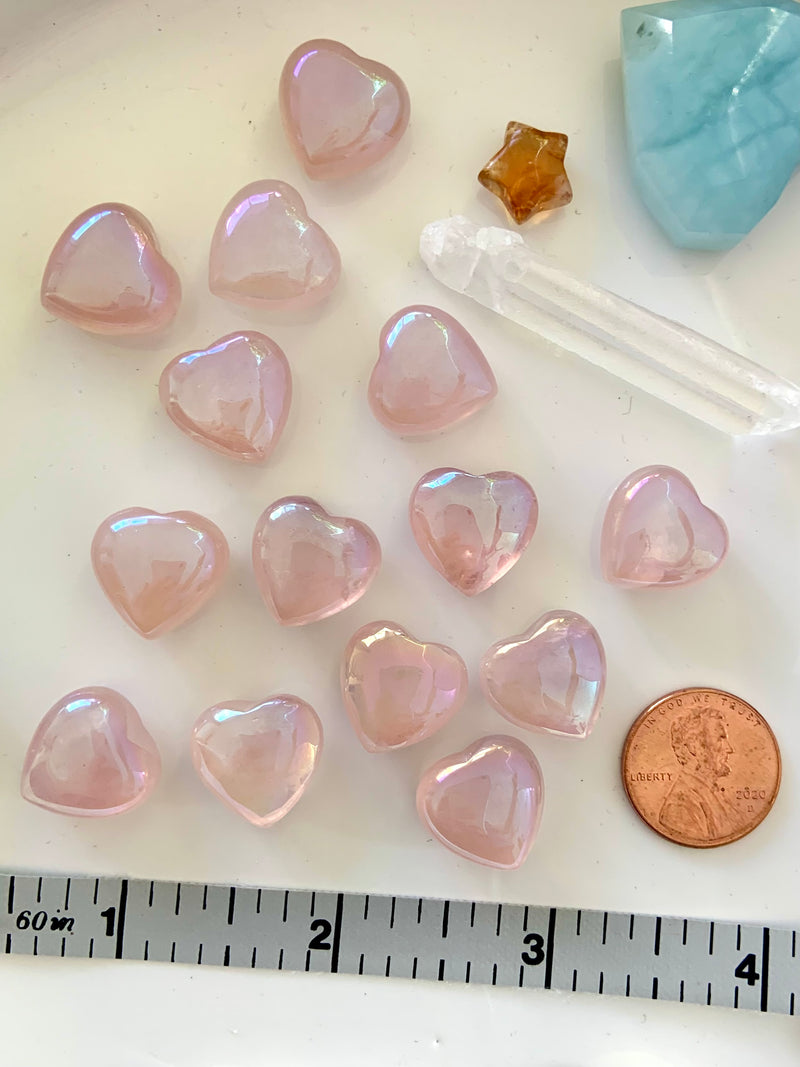 Angel Aura Rose Quartz Hearts