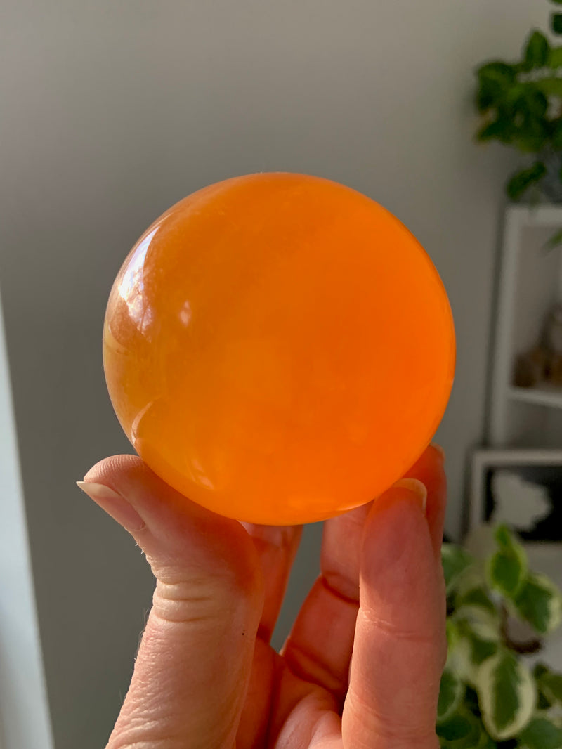 Brilliant Orange Calcite Sphere