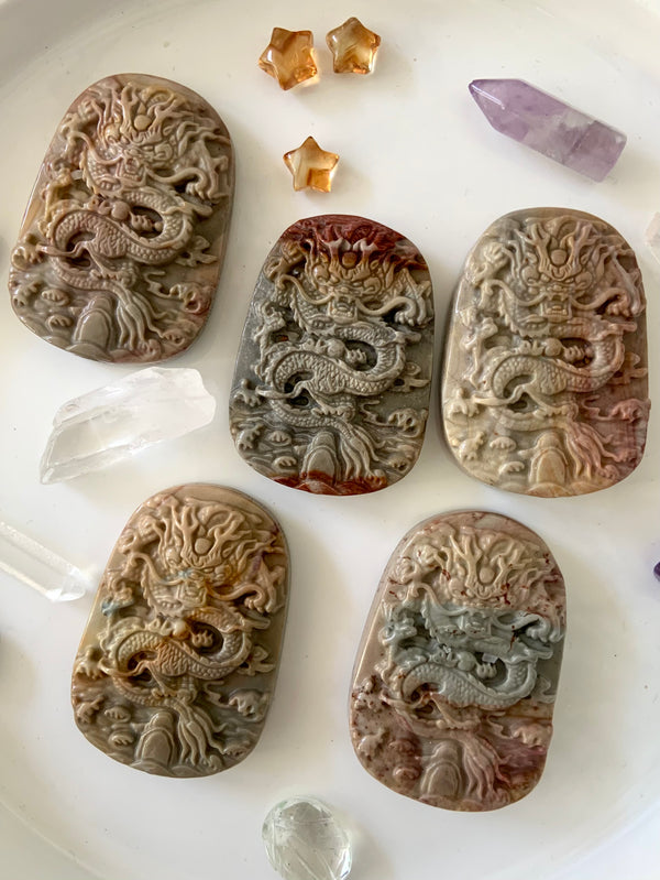 Alashan Agate Dragon Medallions