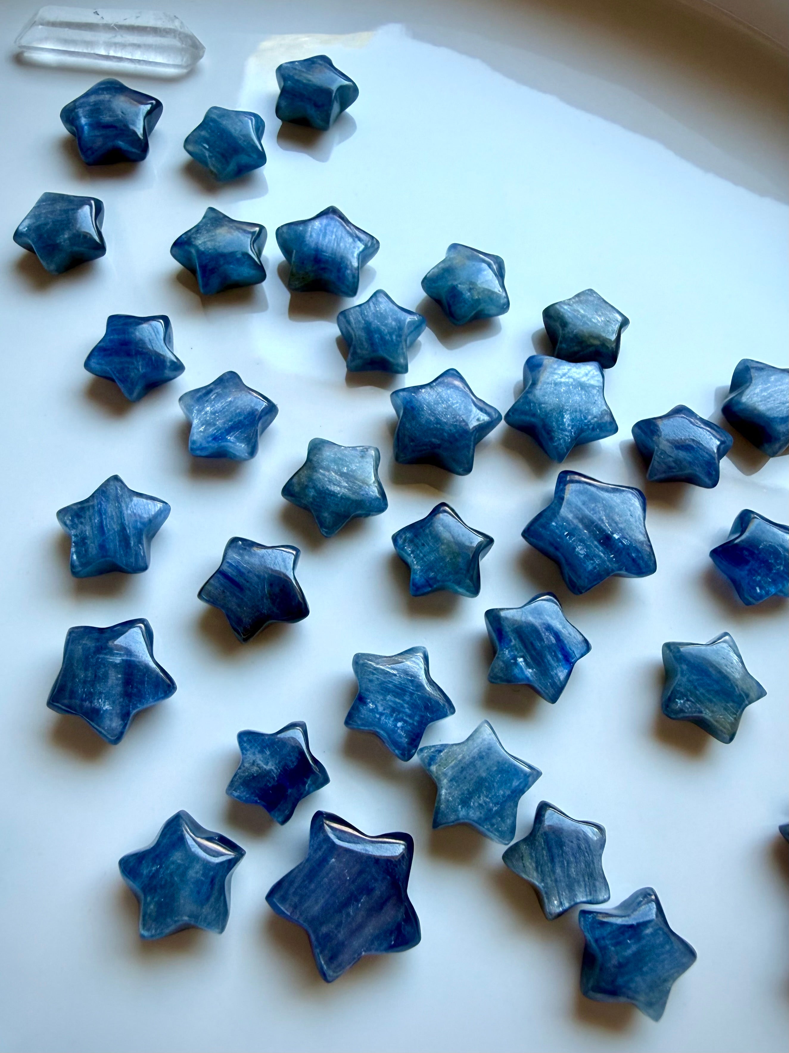 Natural Blue Kyanite mini stars for intuition, clear communication, and Throat Chakra healing