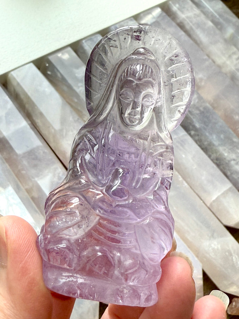 Amethyst Crystal Quan Yin Statue