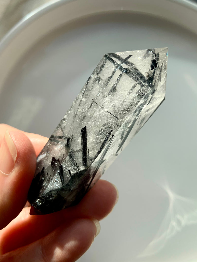 Dramatic Black Tourmaline in Quartz DT