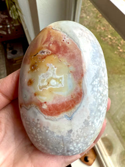 Orbicular Ocean Jasper Freeform with Druzy