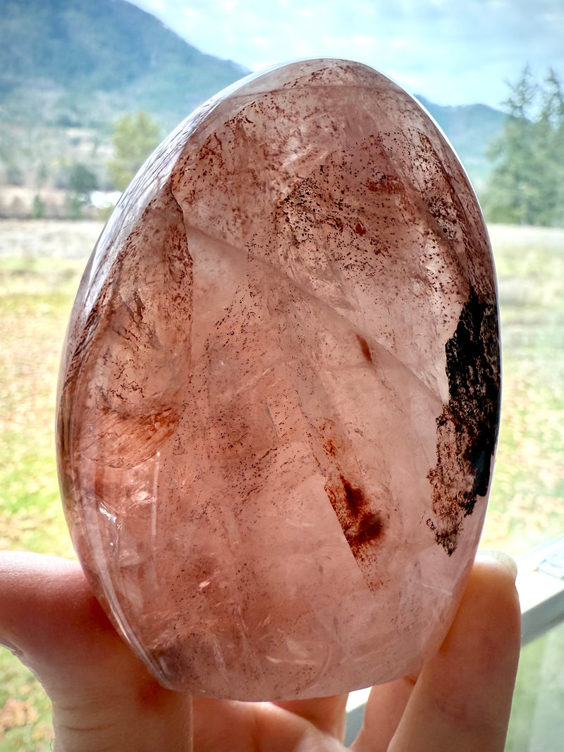 Pink Girasol Fire Quartz Freeform