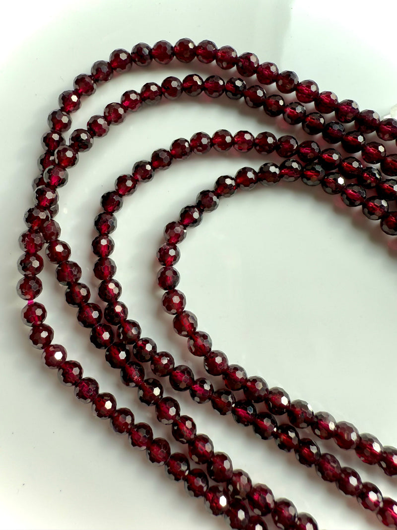 Faceted Almandine Garnet Bracelet + Necklace