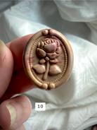 olychrome Jasper Rose carving #10 showcasing warm golden beige, blush, and natural banding