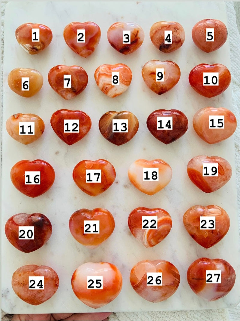 Small Carnelian Hearts - Pick your fav!