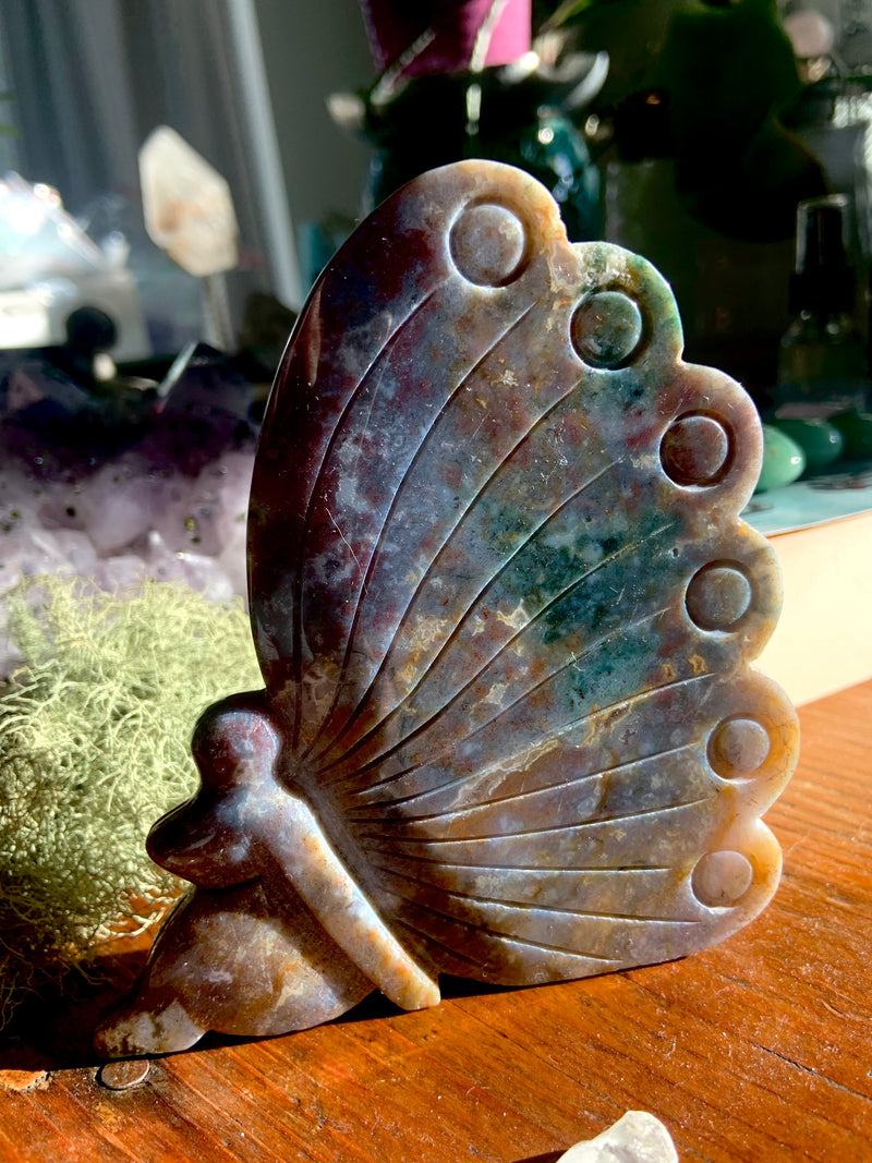 Large Ocean Jasper Fairy Carving