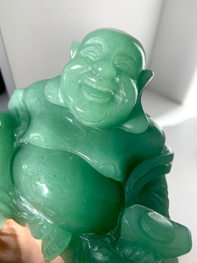 Large Green Aventurine Happy Buddha