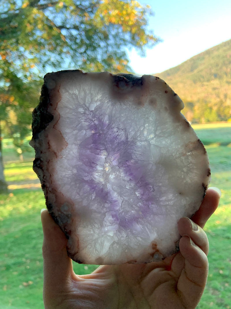 Amethyst x Flower Agate Slab