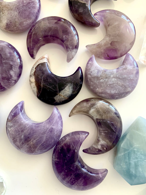 Dream Amethyst Crescent Moons