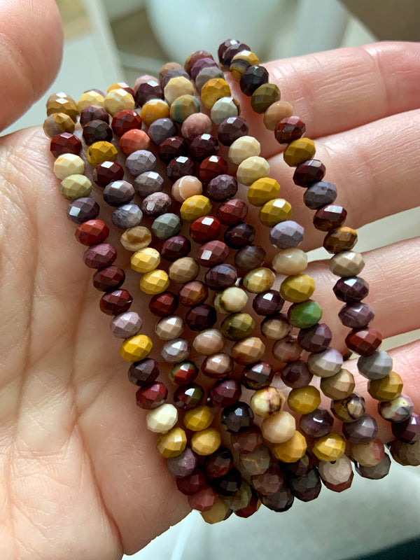 Faceted Mookaite Beaded Bracelet