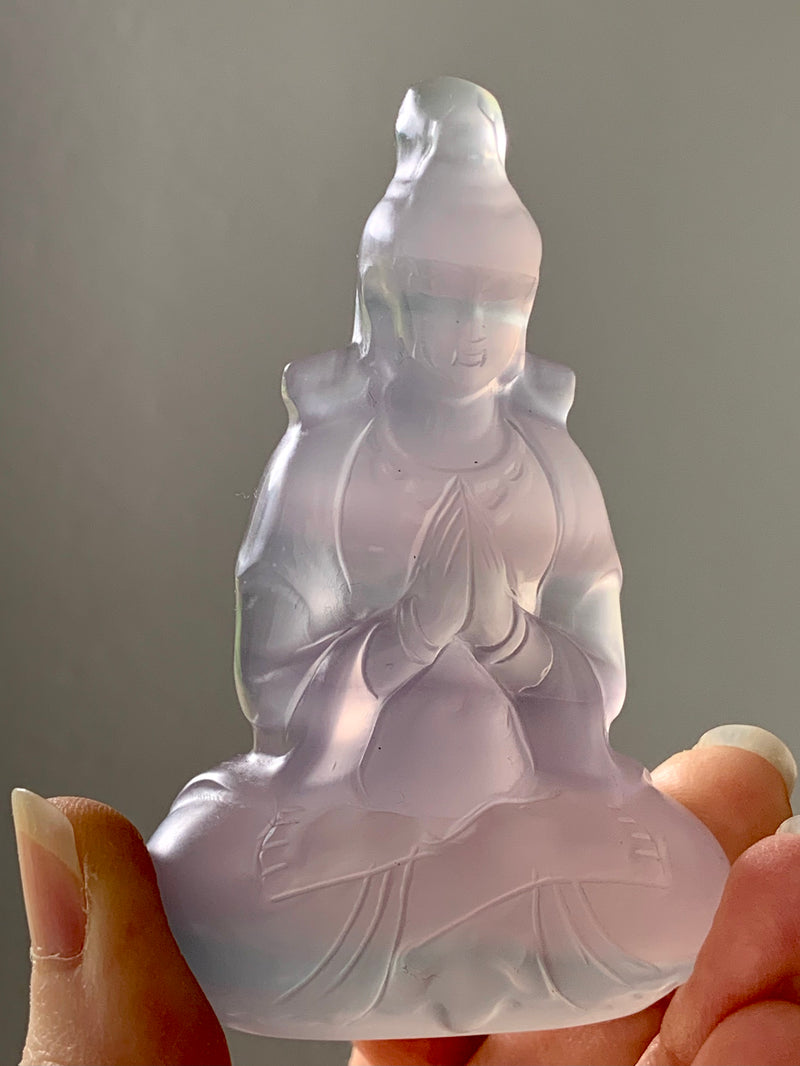 Fluorite Crystal Quan Yin Statue