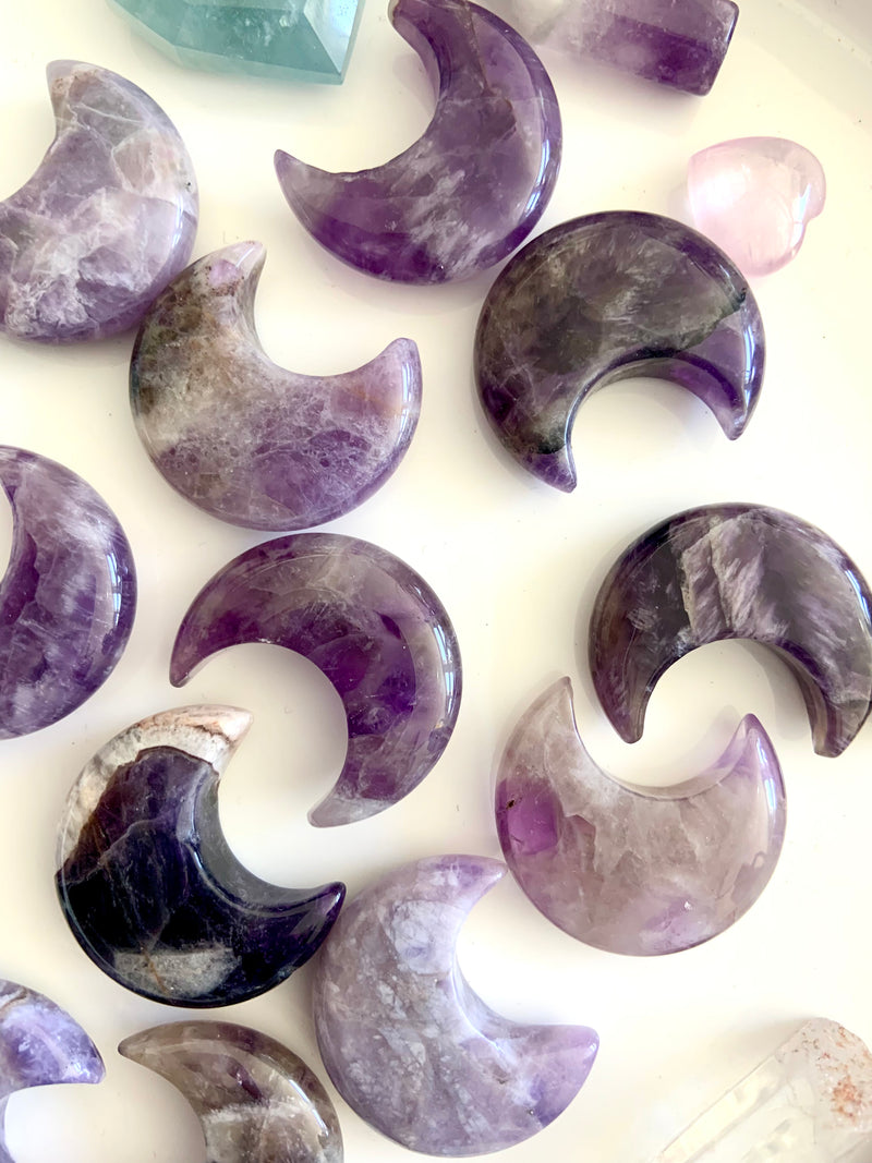 Dream Amethyst Crescent Moons