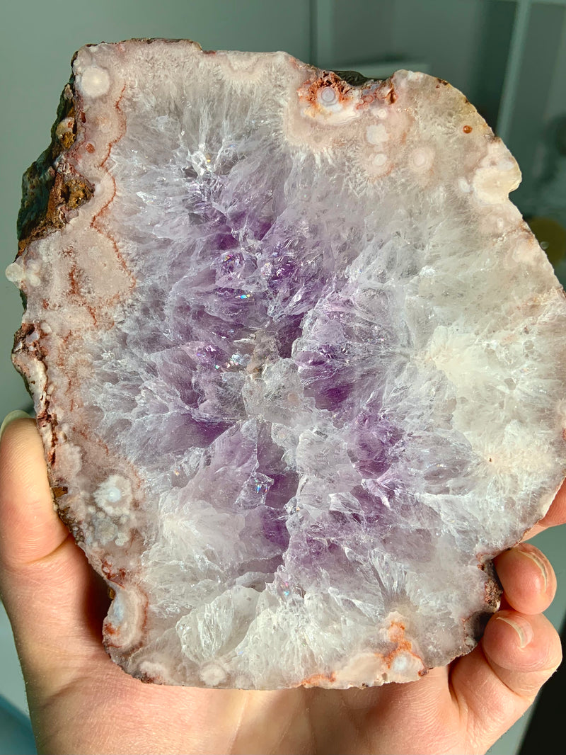 Amethyst x Flower Agate Slab