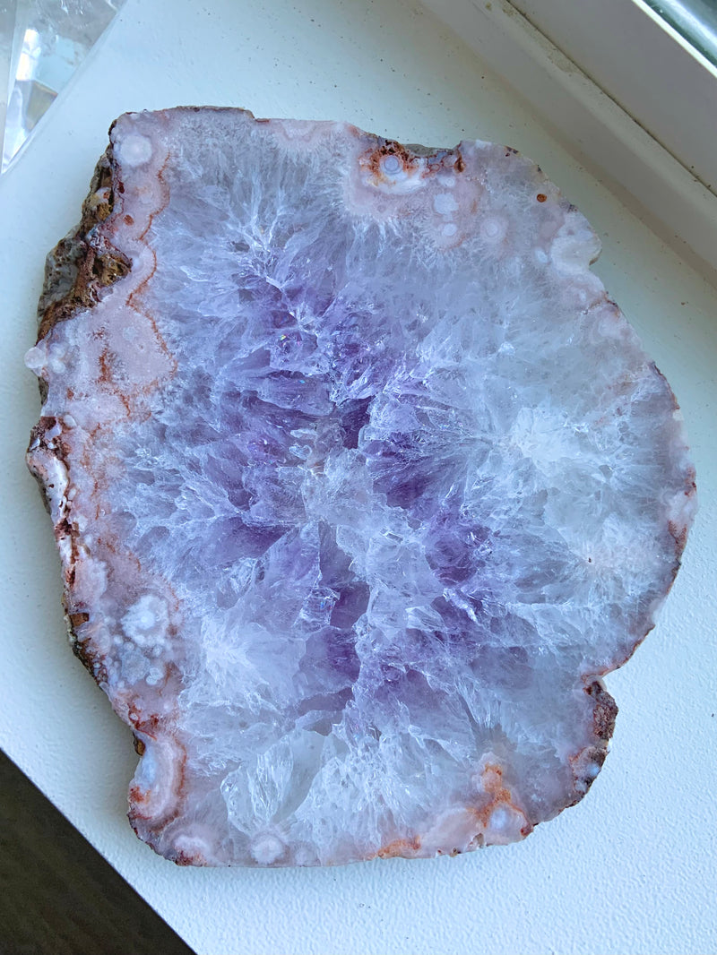 Amethyst x Flower Agate Slab