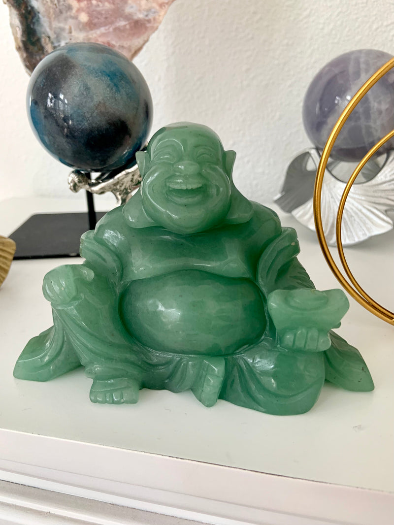 Large Green Aventurine Happy Buddha