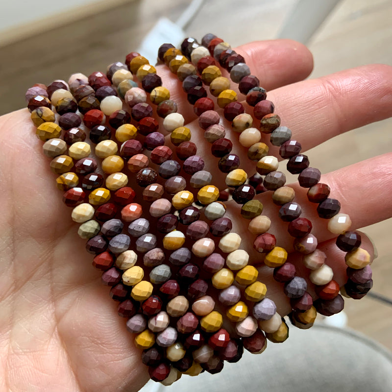 Faceted Mookaite Beaded Bracelet