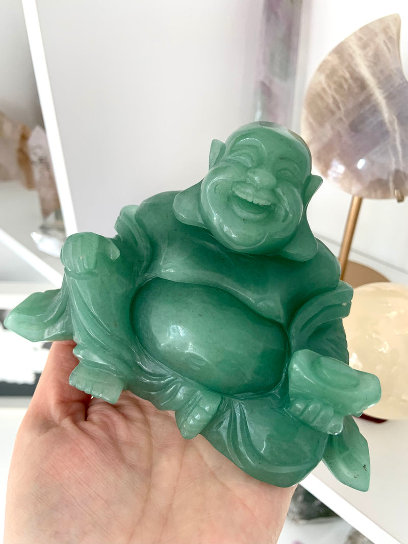 Large Green Aventurine Happy Buddha