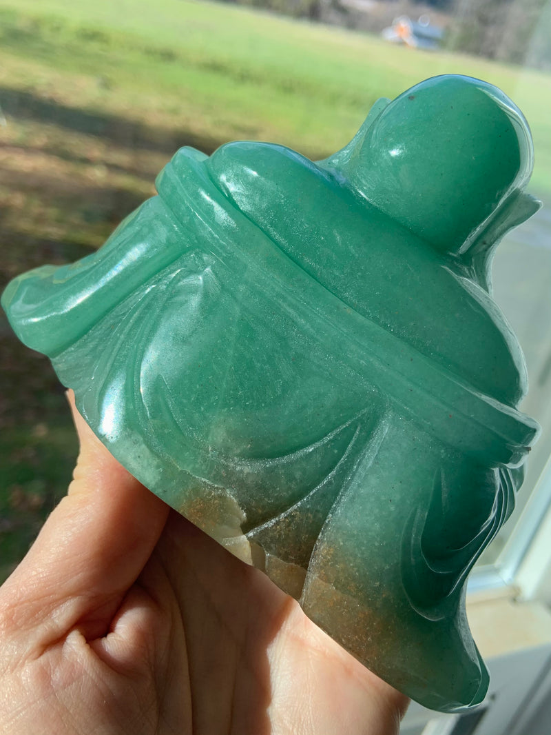 Large Green Aventurine Happy Buddha