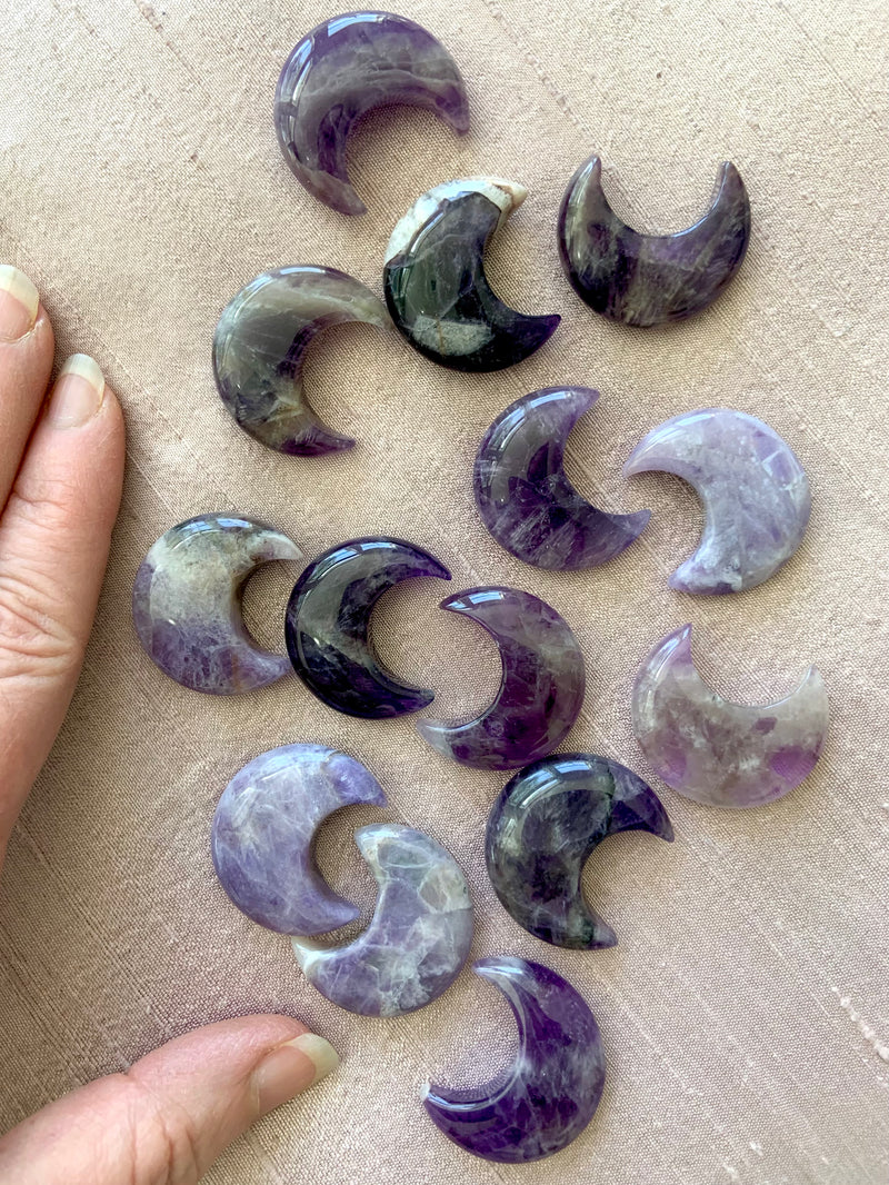 Dream Amethyst Crescent Moons