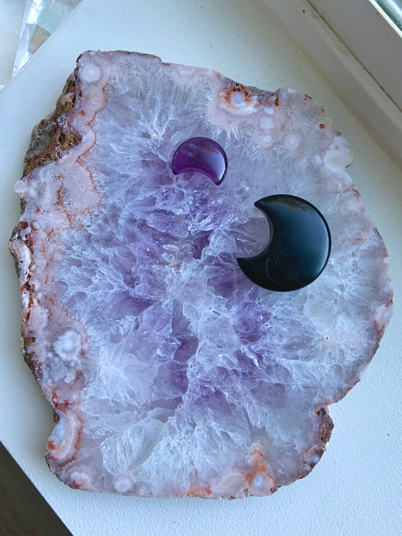 Amethyst x Flower Agate Slab