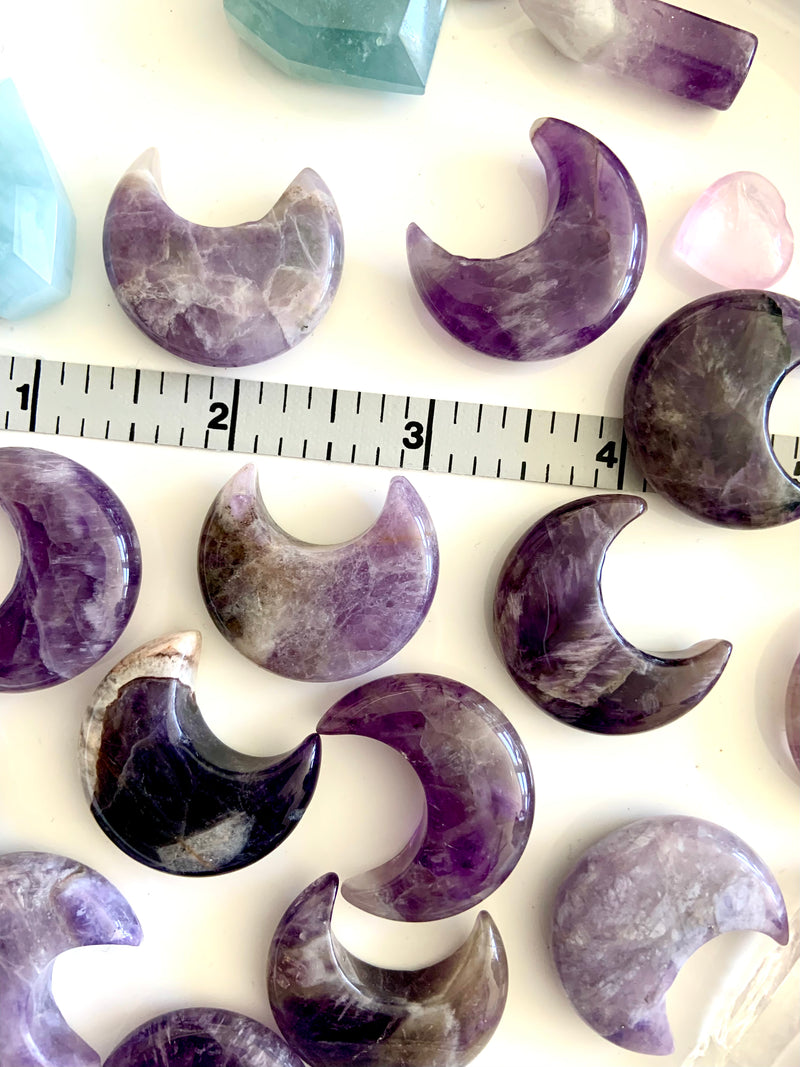 Dream Amethyst Crescent Moons