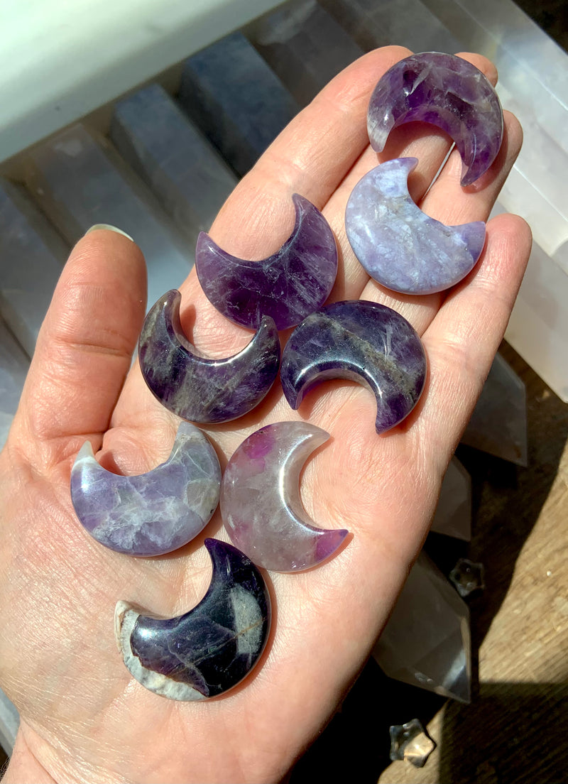 Dream Amethyst Crescent Moons