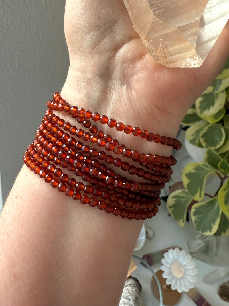 Faceted Spessartite Garnet Wrap Bracelet + Necklace