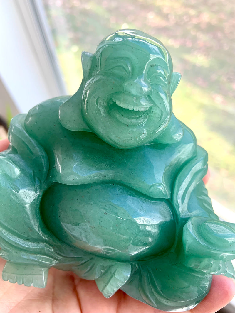 Large Green Aventurine Happy Buddha