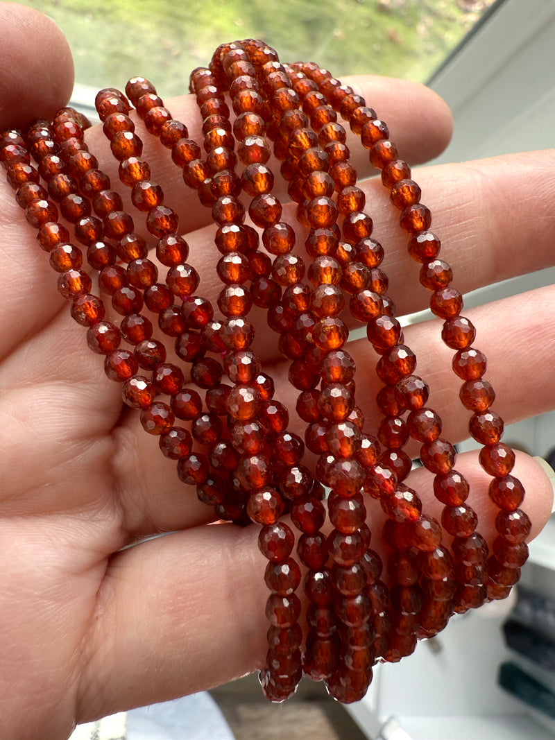 Faceted Spessartite Garnet Wrap Bracelet + Necklace