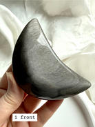 Silver Sheen Obsidian moon crystal with high quality silver shimmer, protective grounding stone for clarity and inner wisdom