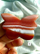 Carnelian Butterfly agate carving number 4 with striking layered striping