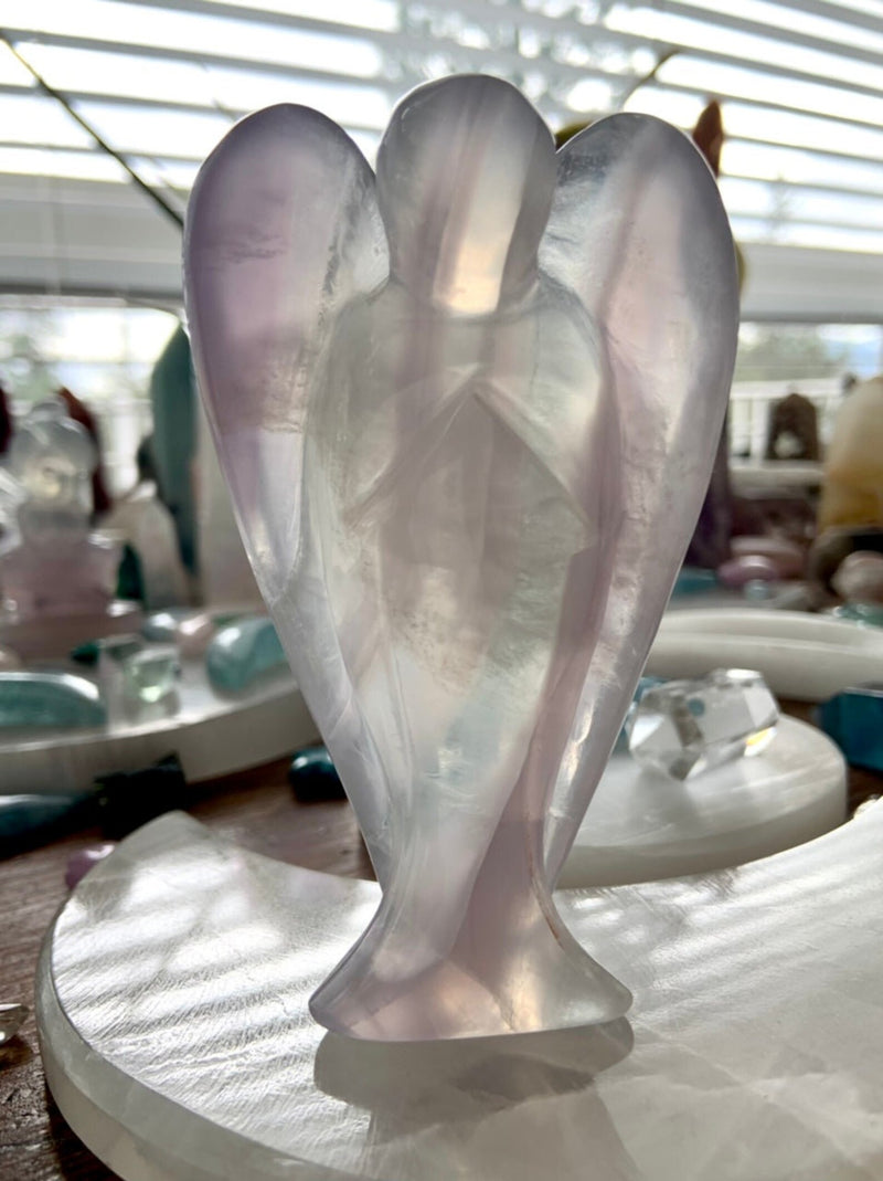 Yttrium Fluorite Crystal Angel Figurine