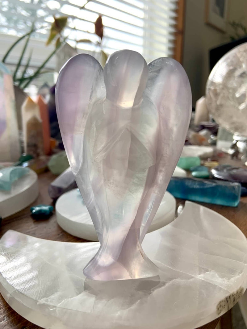 Yttrium Fluorite Crystal Angel Figurine