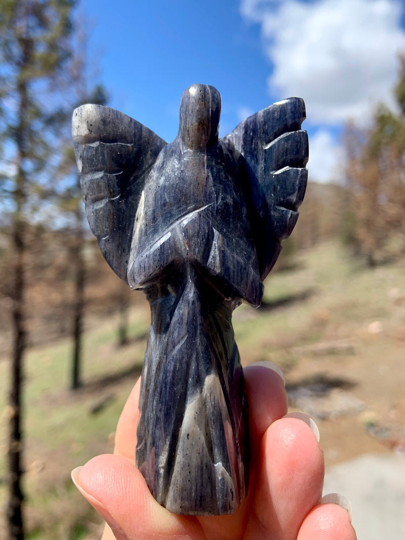 Hand-Carved Iolite Angel from India