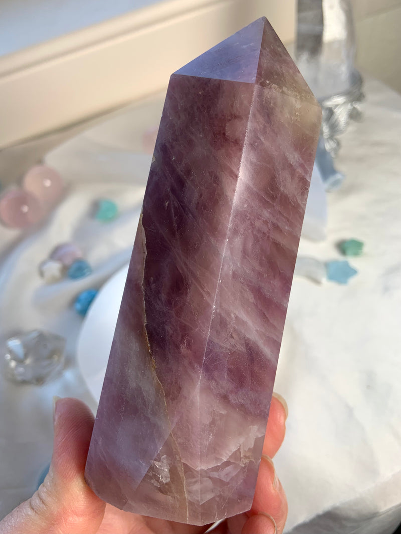 Purple Rose Quartz Tower