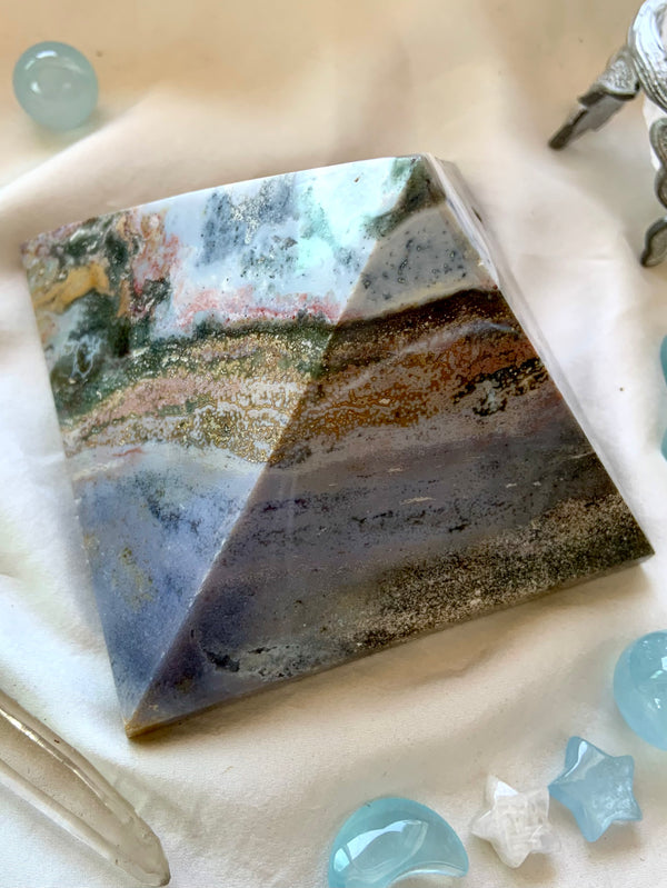 Big Ocean Jasper Pyramid