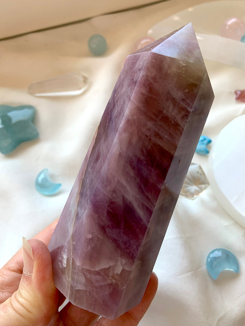 Purple Rose Quartz Tower