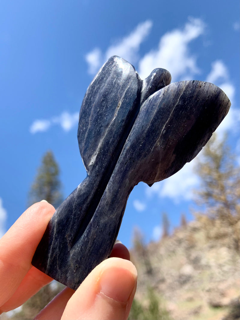 Hand-Carved Iolite Angel from India