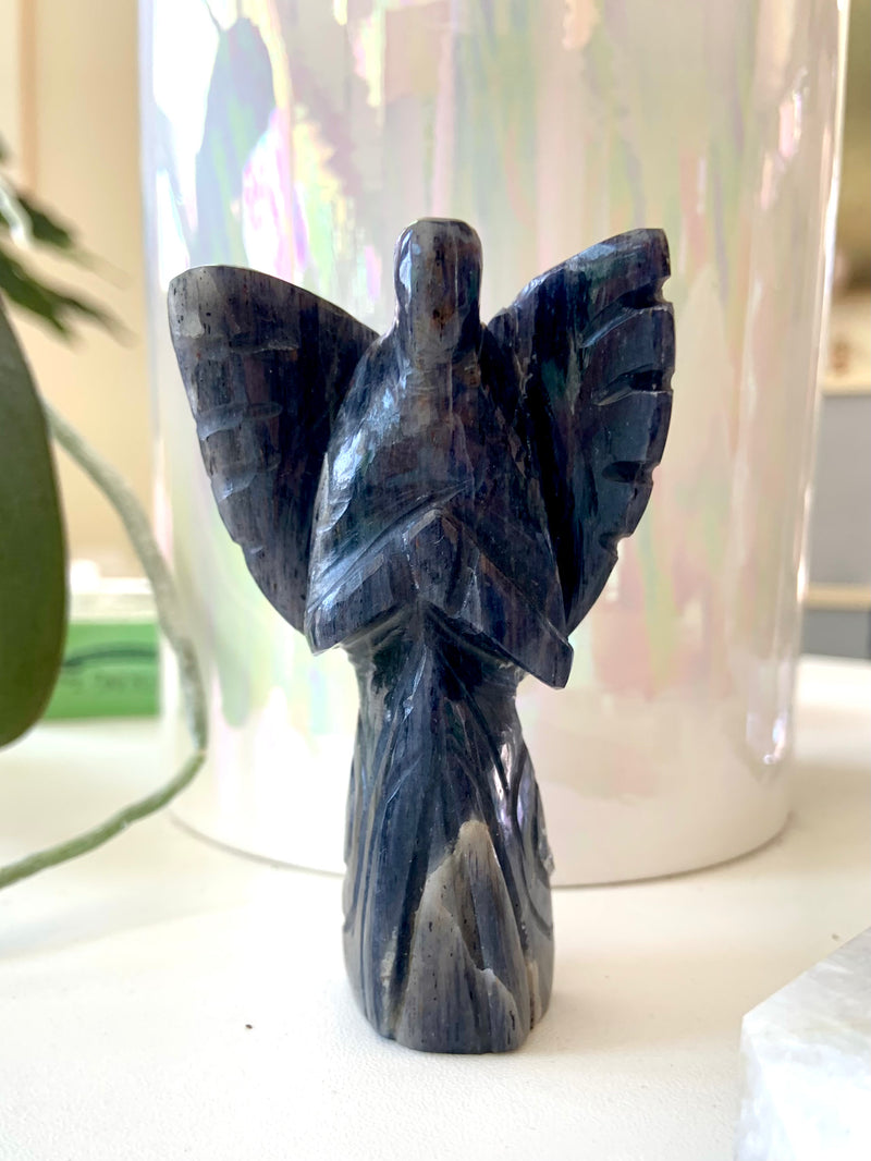 Hand-Carved Iolite Angel from India