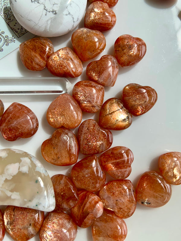 Sparkly Sunstone Hearts