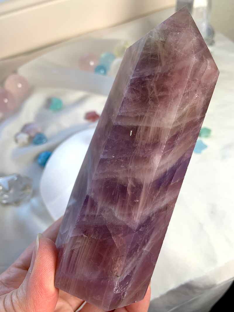 Purple Rose Quartz Tower