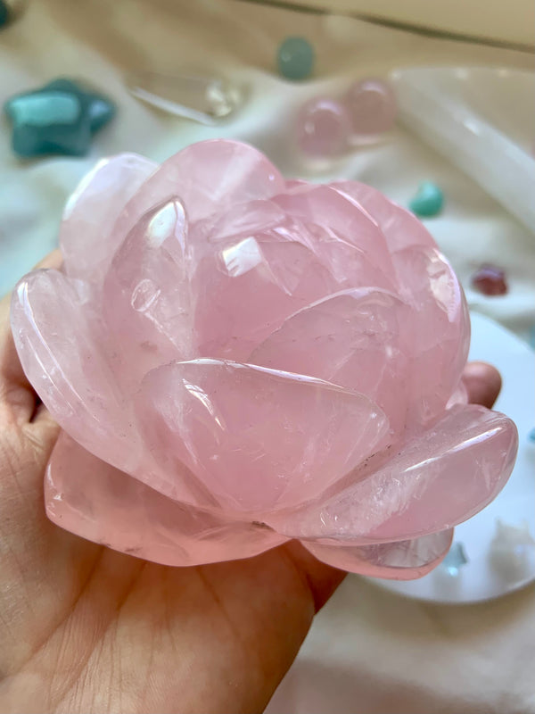 Rose Quartz Lotus Flower