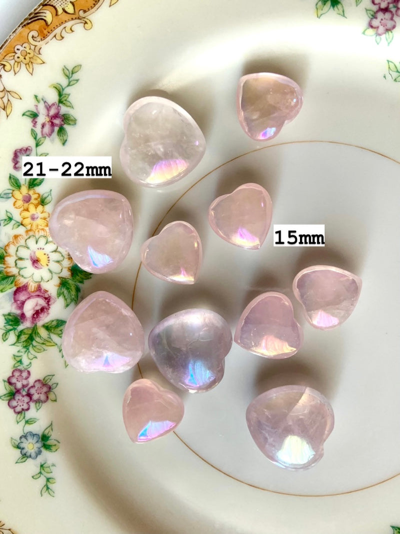 Angel Aura Rose Quartz Hearts