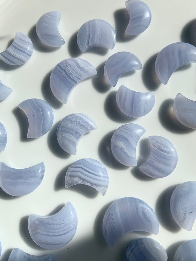 Mini Blue Lace Agate Crescent Moons