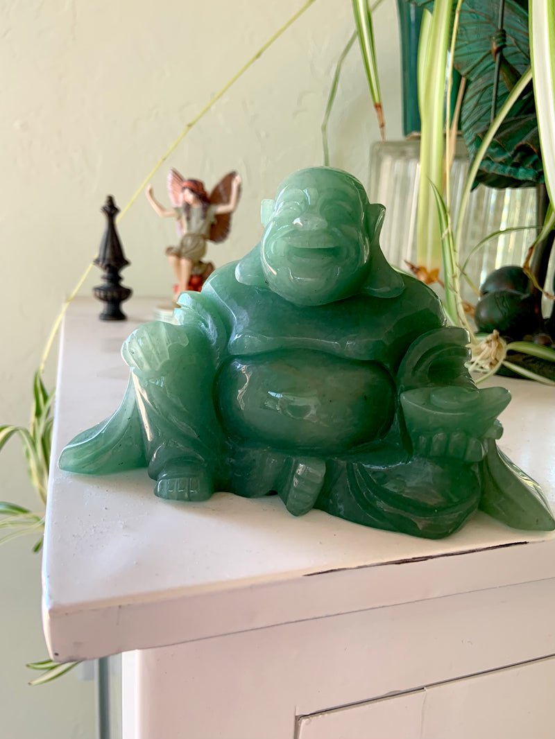 Large Green Aventurine Happy Buddha