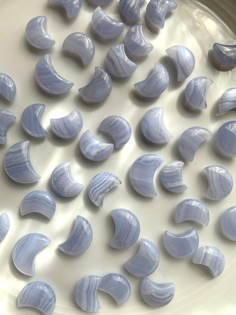 Mini Blue Lace Agate Crescent Moons