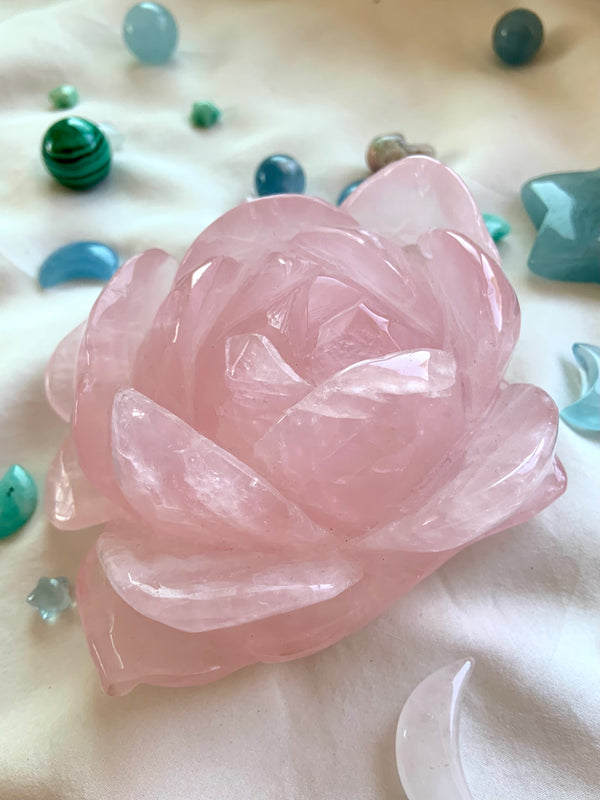 Rose Quartz Lotus Flower