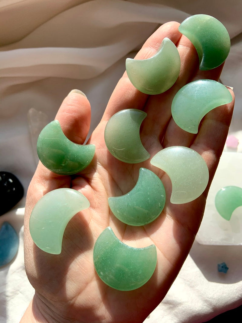 Green Aventurine Crescent Moons